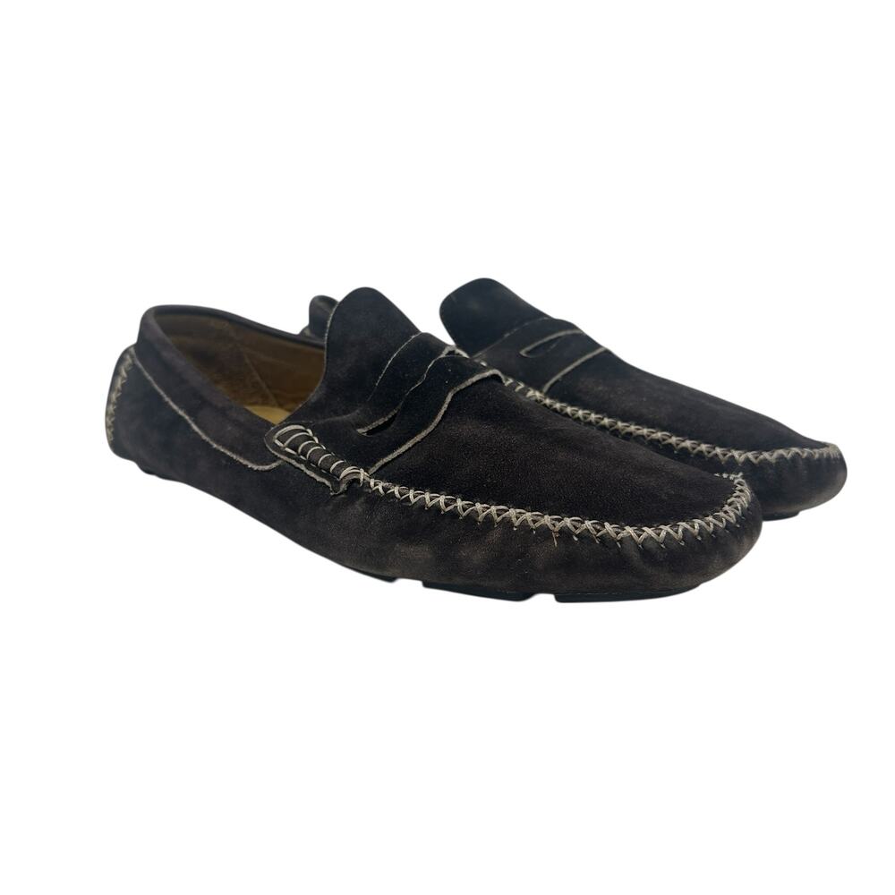 Billy Reid Suede Driver Loafers Navy Moc‎ Toe Casual Mens US 11 Italy